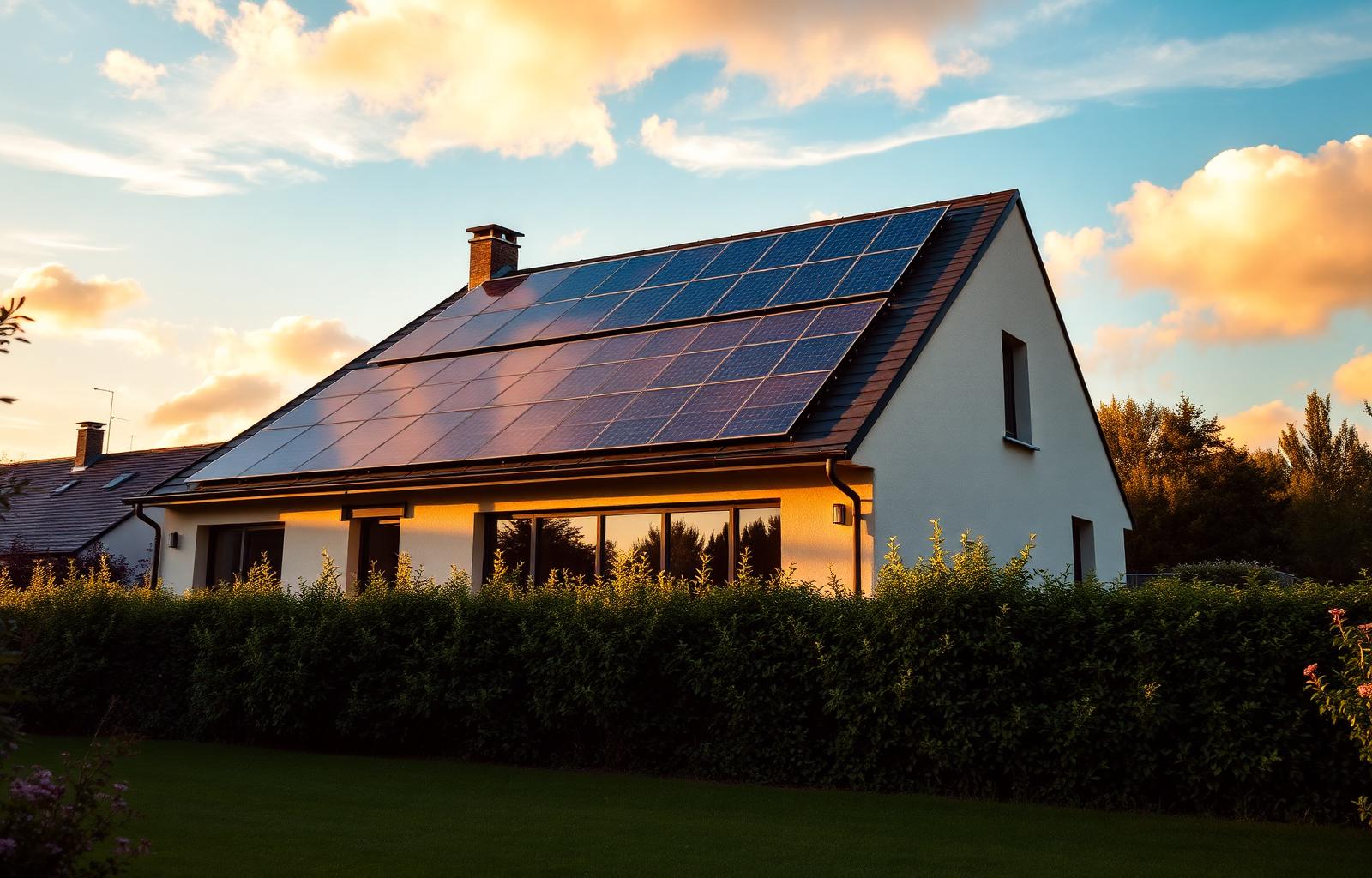 Maison équipée de panneaux solaires Maison Solaire